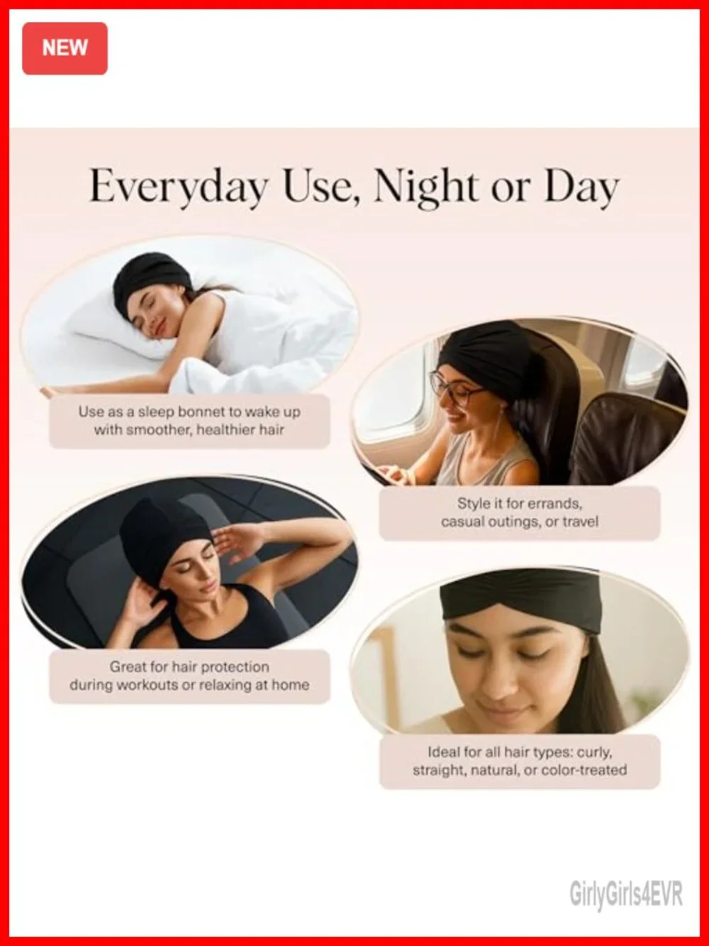 Satin Lined Beanie - Softer than Silk Sleep Cap, Hair Cover for Sleeping,